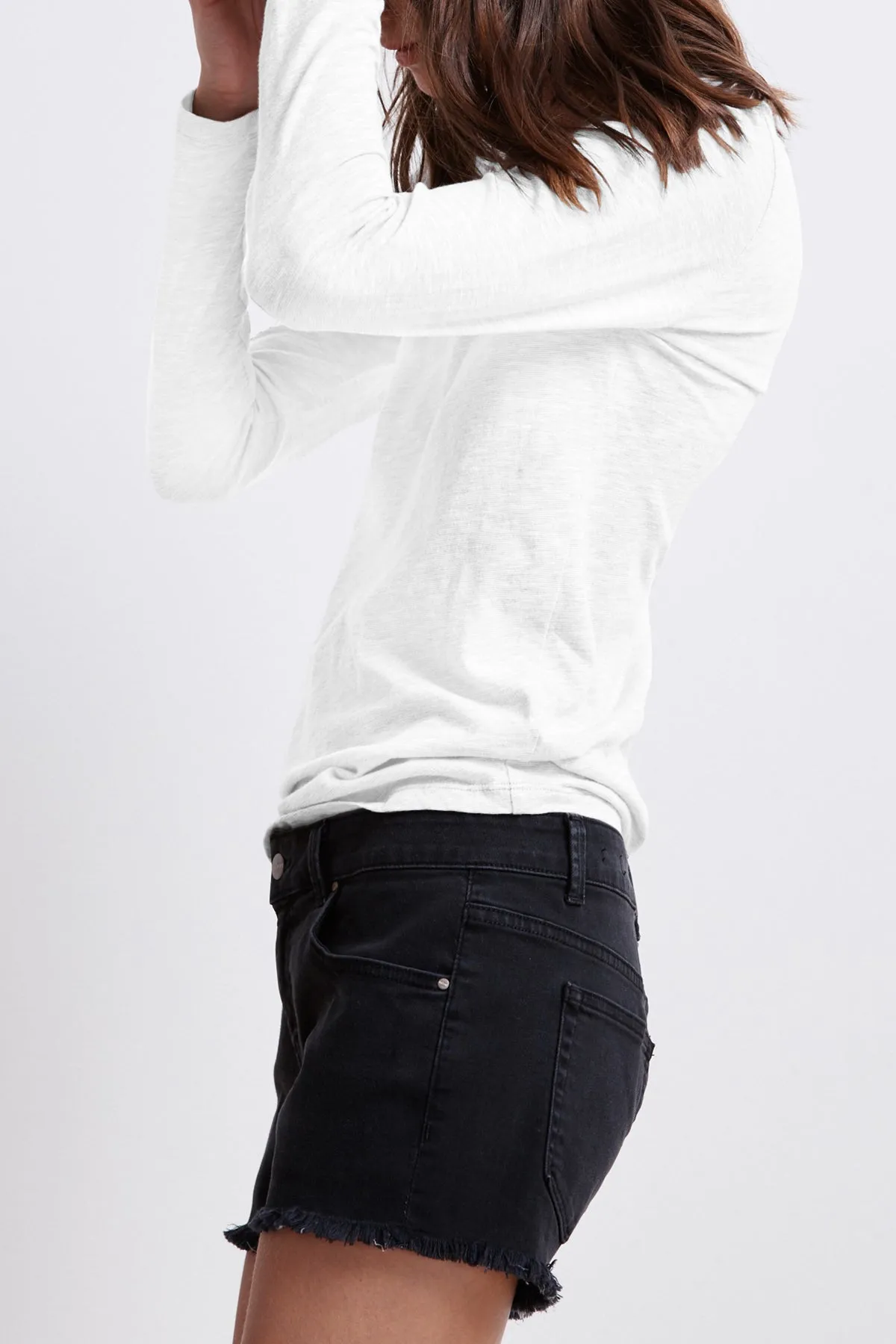 CINDY FRAYED HEM BOYFRIEND SHORTS