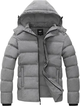 GGleaf Men's Hooded Winter Coat Warm Puffer Jacket Thicken Quilted Jacket