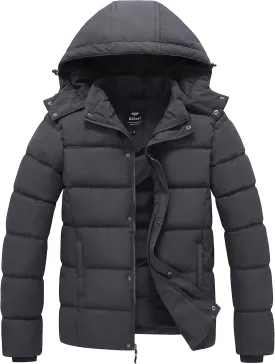 GGleaf Men's Hooded Winter Coat Warm Puffer Jacket Thicken Quilted Jacket