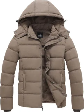 GGleaf Men's Hooded Winter Coat Warm Puffer Jacket Thicken Quilted Jacket