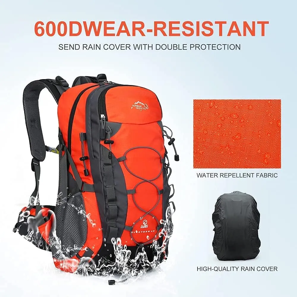 INOXTO lightweight Hiking Backpack 35L/40L Hiking Daypack with Waterproof Rain Cover for Travel Camping Outdoor Men and Women