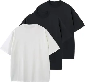 Mens Oversized T-Shirts Fashion Loose Fit Crewneck Tshirt Streetwear Heavyweight Short Sleeve Tee Shirt Gym Workout Tops
