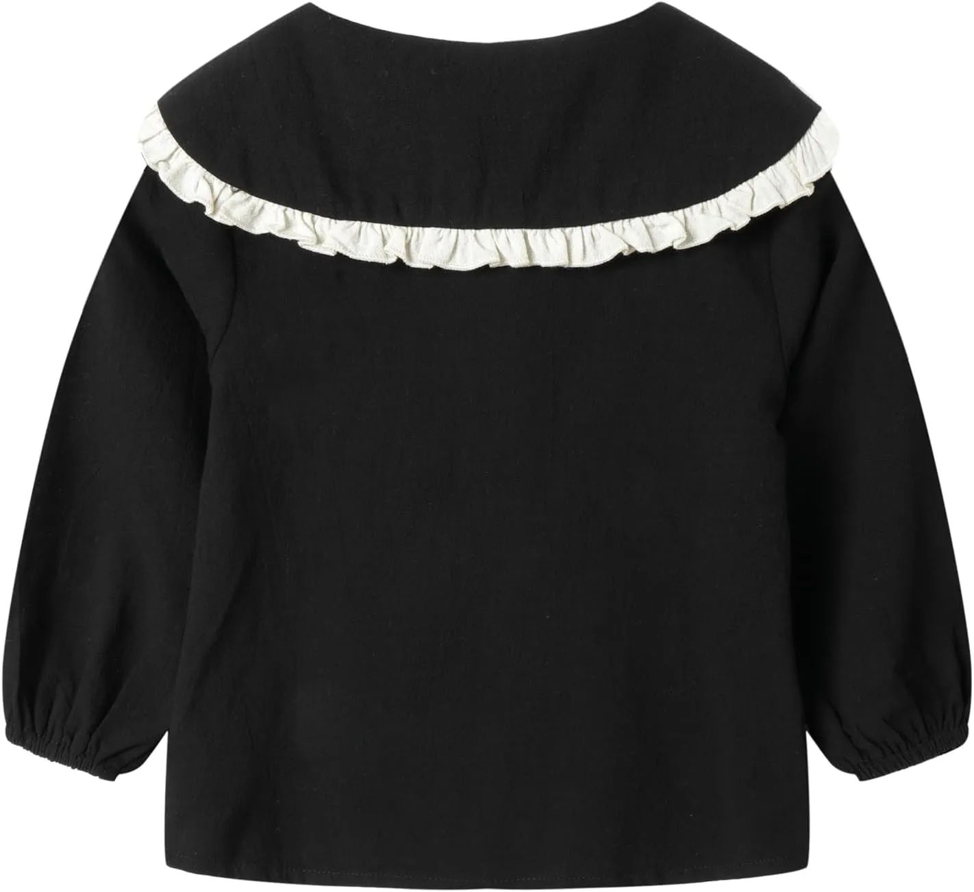 Mud Kingdom Girls Blouse Shirts Spring Fall Long Sleeve Button-Down Top Ruffle Collar