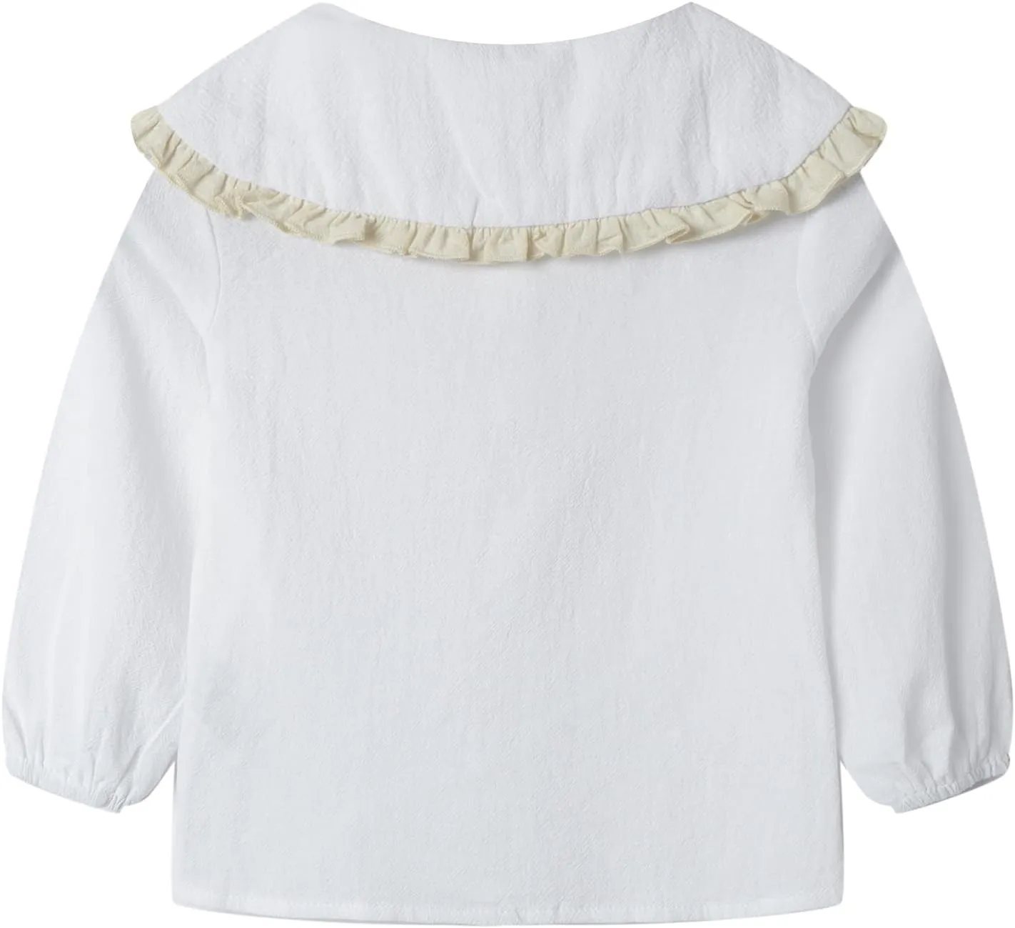 Mud Kingdom Girls Blouse Shirts Spring Fall Long Sleeve Button-Down Top Ruffle Collar
