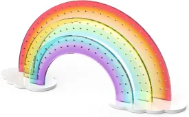 NiHome Rainbow Acrylic Earring Holder for Home, Office, Vanity - Lightweight Multicolored Layered Display with 140 Holes for Up to 70 Pairs, Durable Resistant to Fading & Deformation (Gradient)