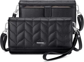 nuoku Women Small Crossbody Bag Cellphone Purse Wallet with RFID Card Slots 2 Straps