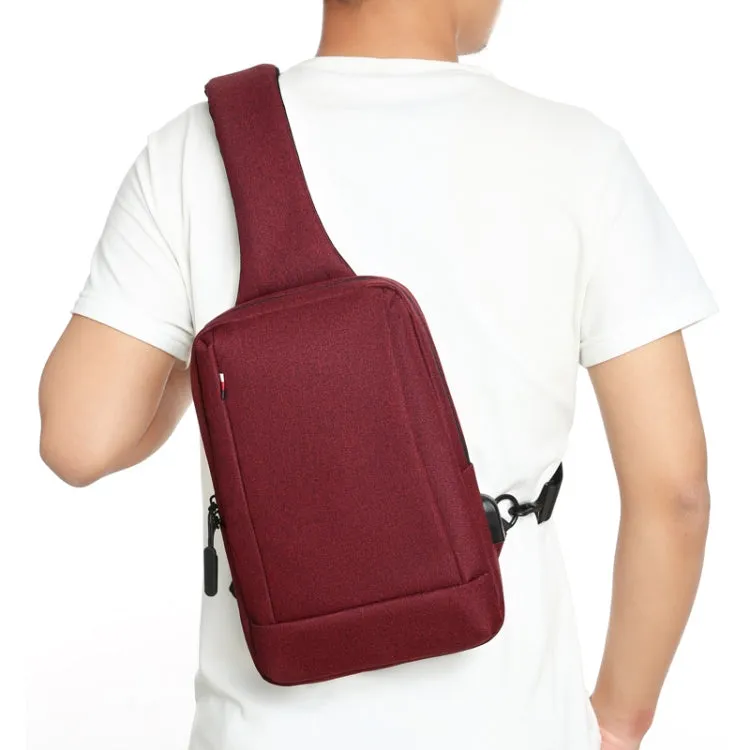 OUMANTU 903 Oxford Cloth Chest Bag Business Casual One-shoulder Crossbody Bag(Red)