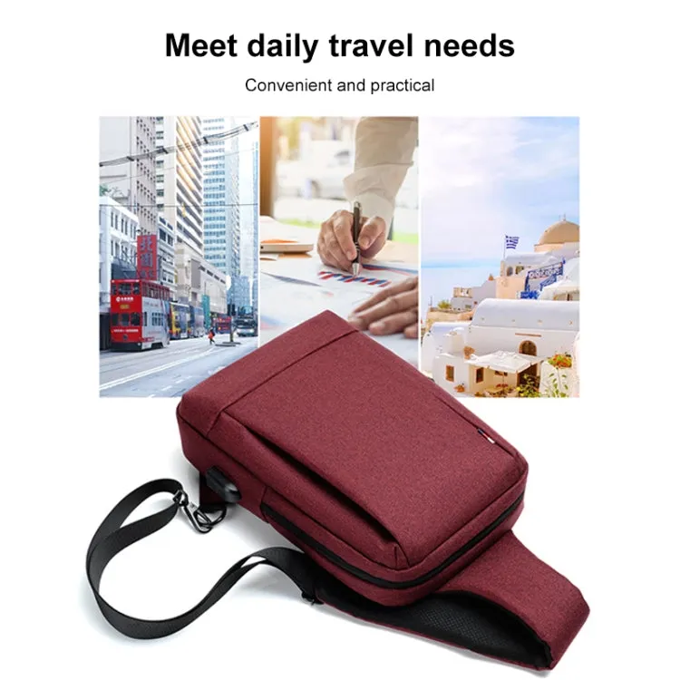 OUMANTU 903 Oxford Cloth Chest Bag Business Casual One-shoulder Crossbody Bag(Red)