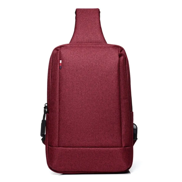 OUMANTU 903 Oxford Cloth Chest Bag Business Casual One-shoulder Crossbody Bag(Red)