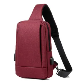 OUMANTU 903 Oxford Cloth Chest Bag Business Casual One-shoulder Crossbody Bag(Red)