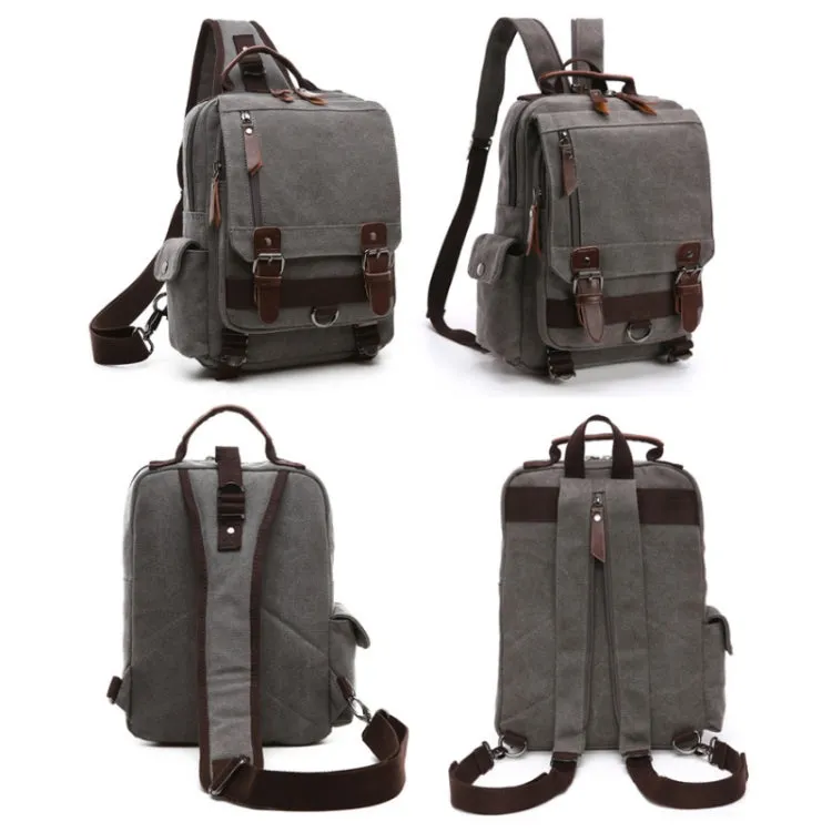 Outdoor Travel Messenger Canvas Chest Bag, Color: Black
