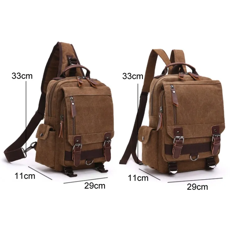 Outdoor Travel Messenger Canvas Chest Bag, Color: Black