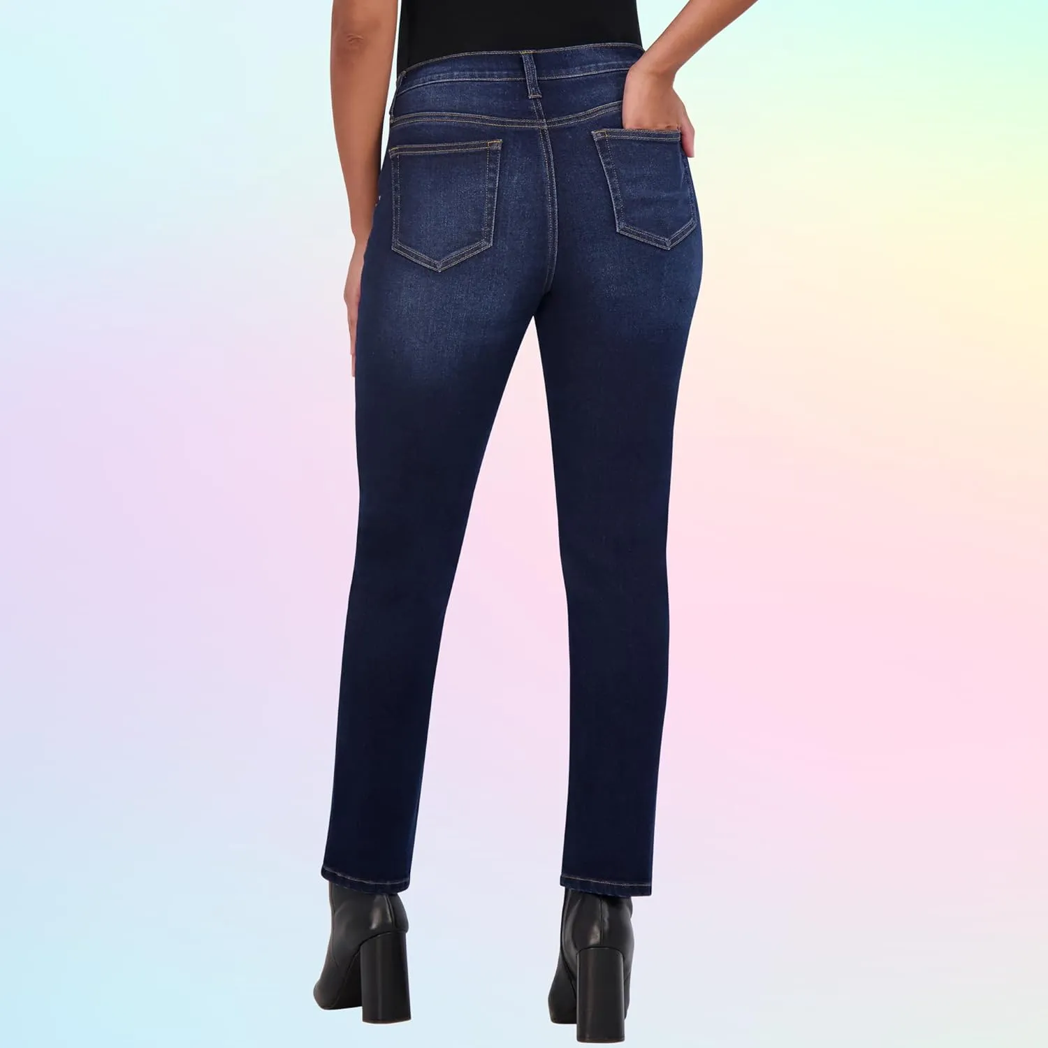 Savi Parker Maternity Jeans for Women, Straight Leg Elastic Under Belly High Waist Pant, Pregnancy Clothes for All Seasons