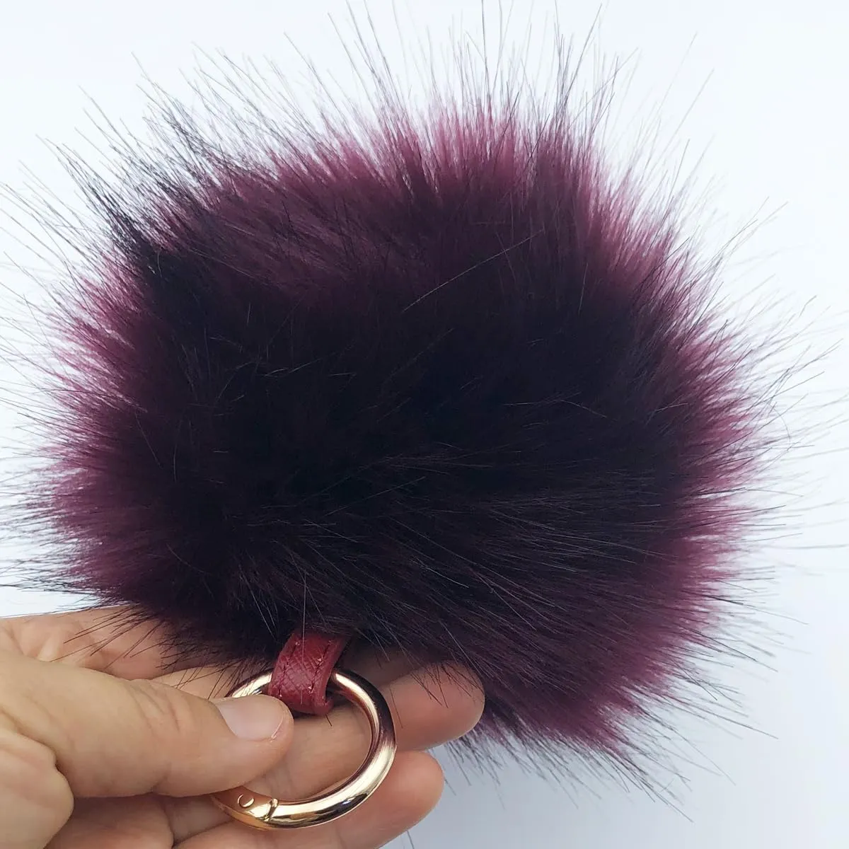 Unpafcxddyig Faux Fox Fur Ball Soft Pom Pom Keychain for Car Key Ring Phone Handbag Charm Tote Pendant