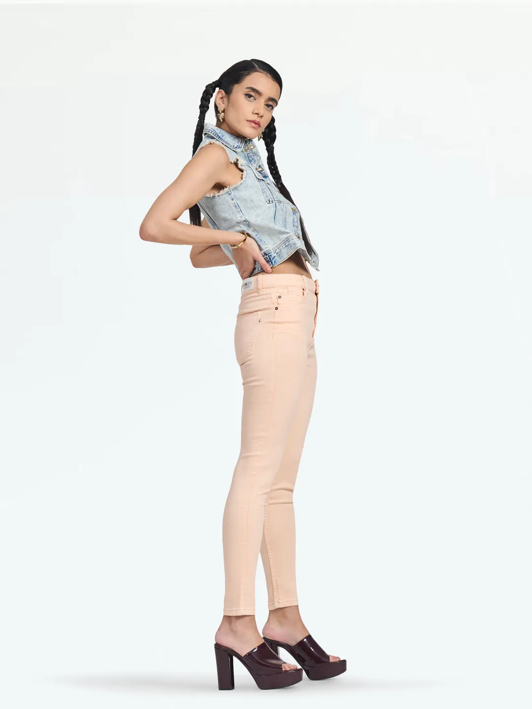 Women's High-Waist Blush Skinny Jeans