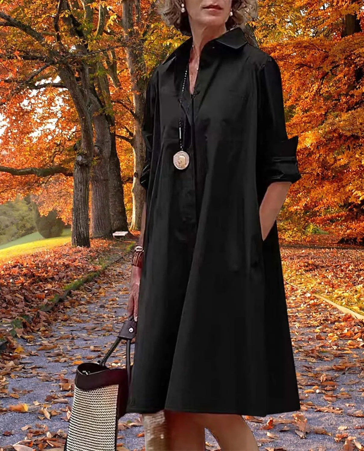 Womens Wedding Guest Button Down Dress Plus Size Linen Elegant Maxi Dress Cotton Long Lapel Shirtdress 2025 Swing