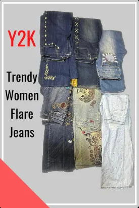 Y2K Trendy Flare Jeans Highly demanded pieces mix Branded
